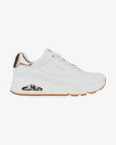 155196 WHT Skechers Uno Shimmer Away Sneaker Donna Bianca