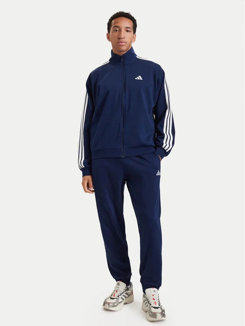 ADIDAS Tuta Felpata Con Zip Senza Cappuccio 3 Stripes Essential Blu/Bianca 2026/2027