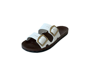 SENSI Ciabatta In Gomma Suola Marrone MOKA Bianco