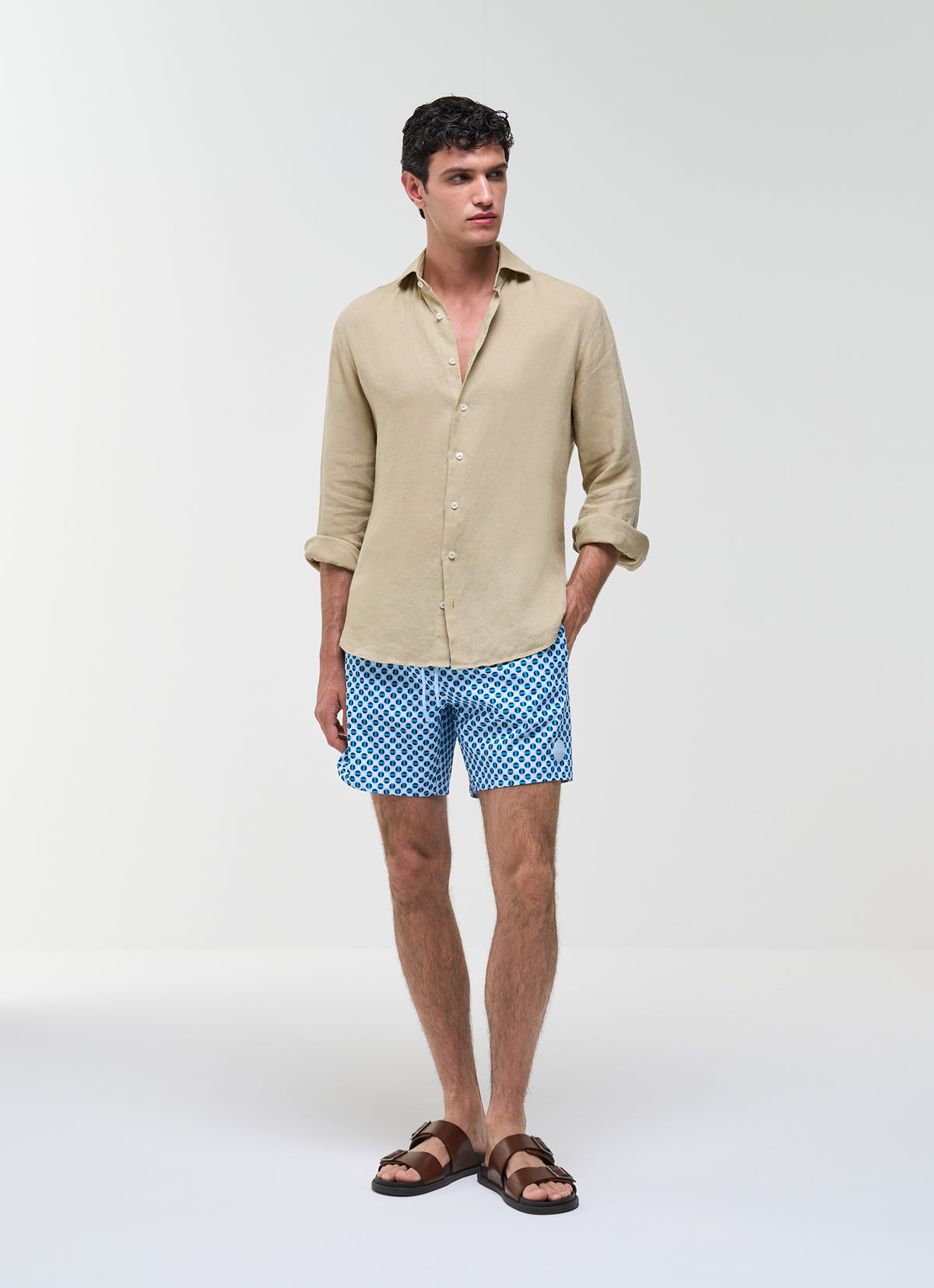 COLMAR Costume Da Bagno Bermuda Azzurro Con Fantasia