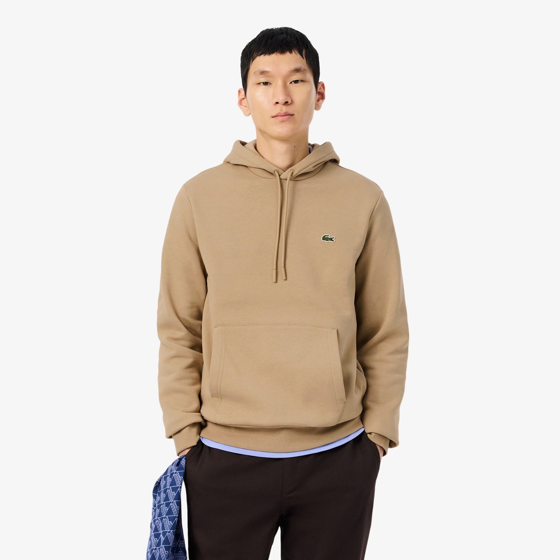 LACOSTE Felpa Con Cappuccio Felpata Basic Beige Scuro