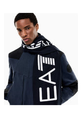 EMPORIO ARMANI Sciarpa Con Logo Blu/Bianco
