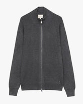GIANNI LUPO Cardigan Con Collo a Imbuto e Zip Grigio