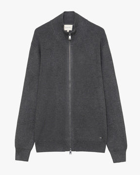 GIANNI LUPO Cardigan Con Collo a Imbuto e Zip Grigio