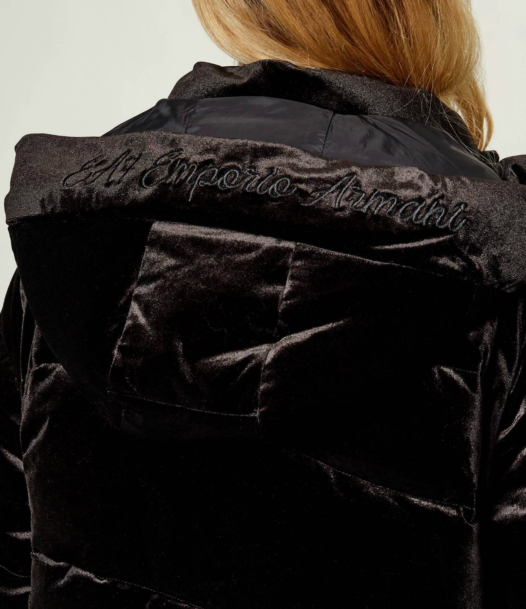 EMPORIO ARMANI DONNA GIUBBOTTO/SMANICATO EFFETTO CINIGLIA NERO