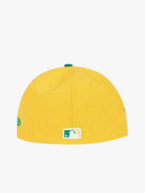 NEW ERA Cappello Con Visiera Pre-Curved 59Fifty Oakland Athletics Giallo/Verde Con Dettagli Ricamati