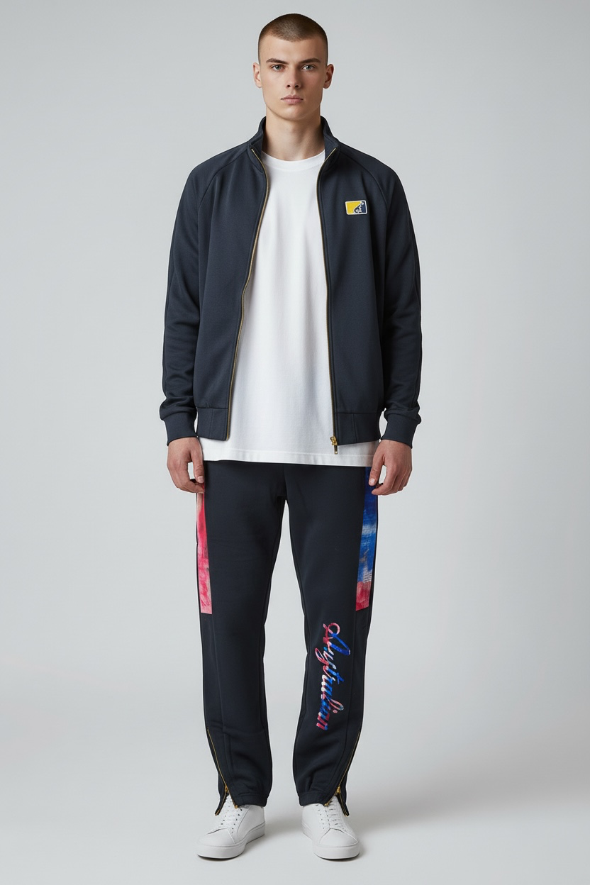 AUSTRALIAN Tuta Completa Double Face Limited Edition Senza Cappuccio Con Zip Oro Nero/Blu/Rosso