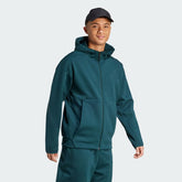 ADIDAS Tuta Leggera Z.N.E In Cotone Con Zip Con Cappuccio e Logo Verde/Nera
