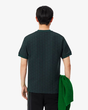 LACOSTE T-Shirt Monogram Verde Scuro