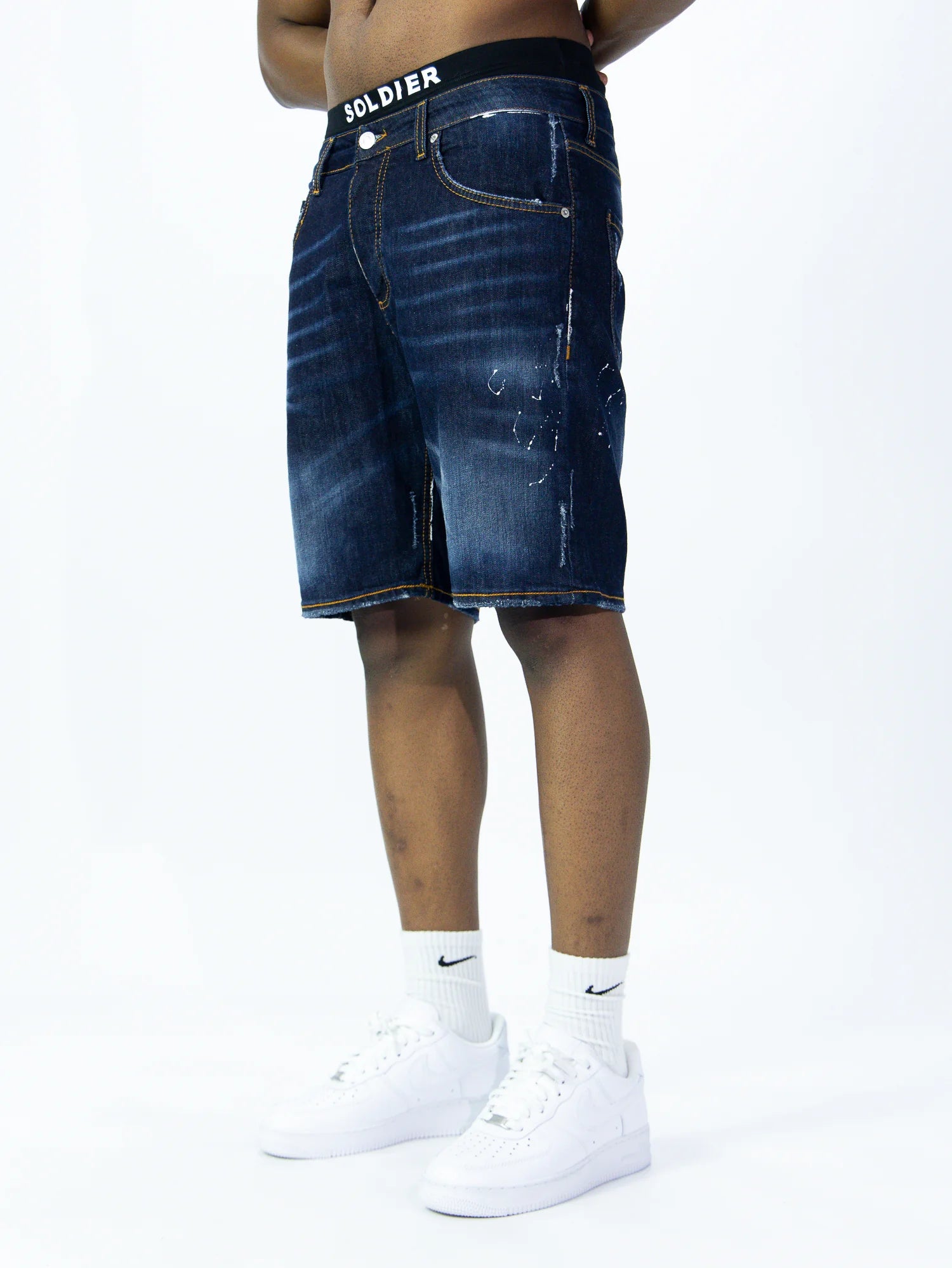 SOLDIER Bermuda Jeans  In Denim Classico Blu Scuro
