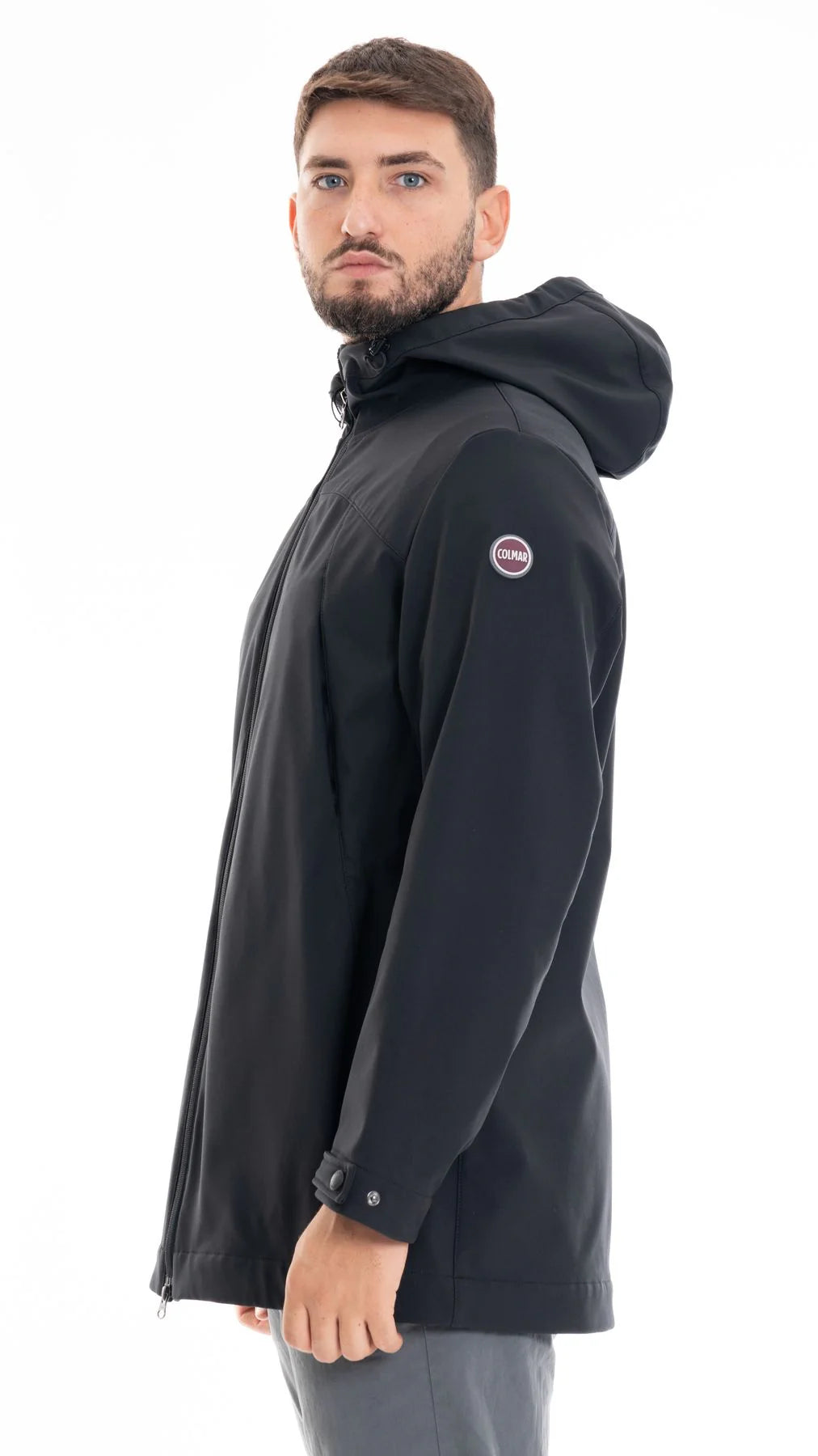 COLMAR Cappotto Lungo Invernale Pile Interno Con Cappuccio Nero