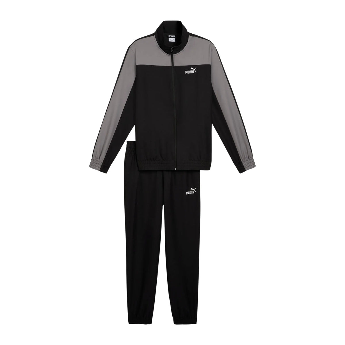 PUMA Tuta In Microfibra Con Zip Nero/Grigio