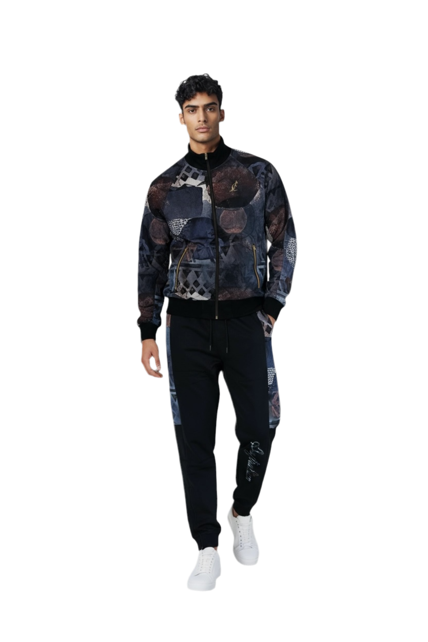 AUSTRALIAN Tuta Con Stampa Multicolor DOUBLE FACE Nera/Blu 25/26