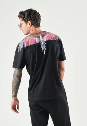 COUNTY OF MILAN T-Shirt Nera Marcelo Burlon Ali Rosse