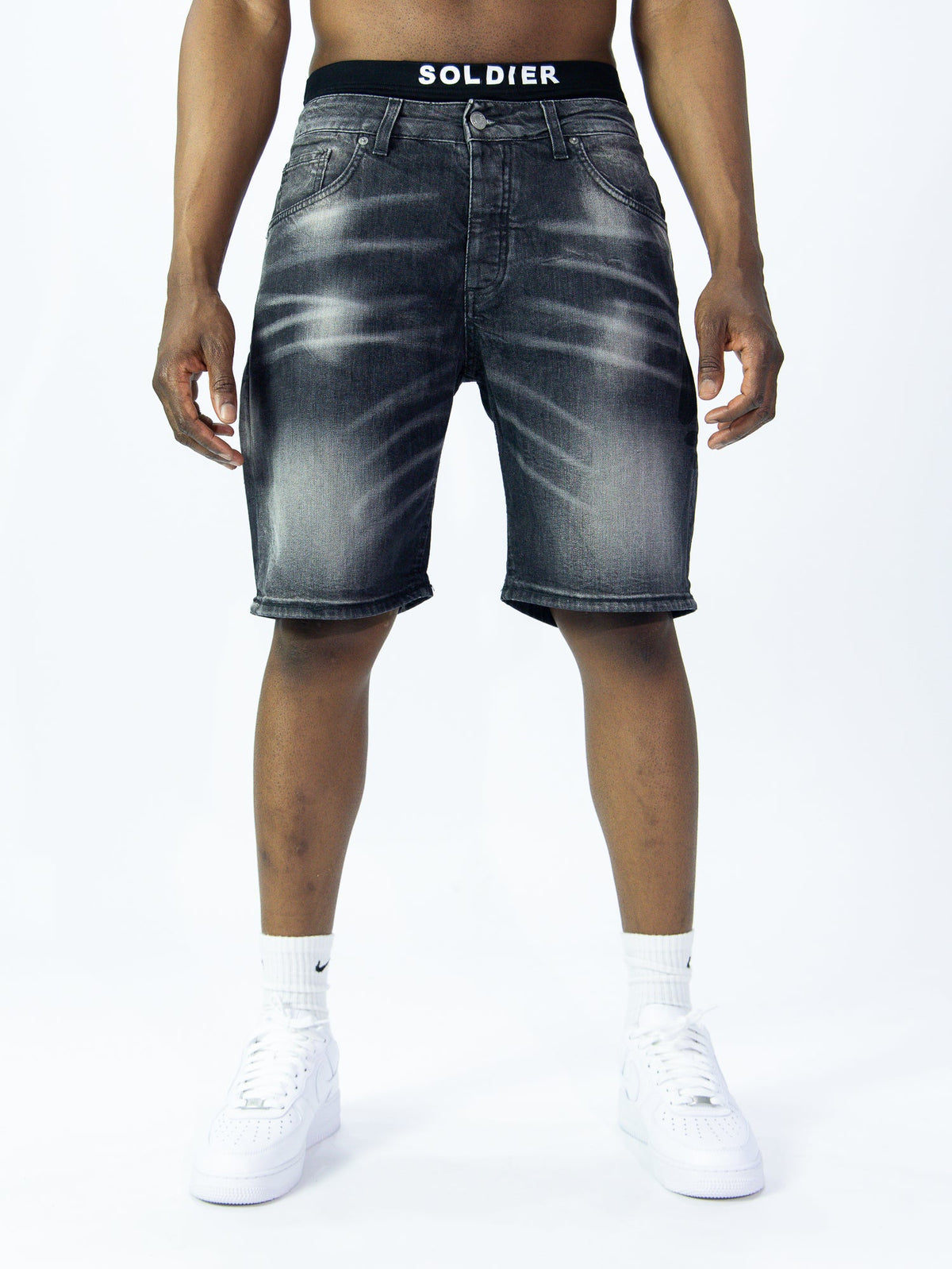 SOLDIER Bermuda Jeans In Denim Grigio Cemento