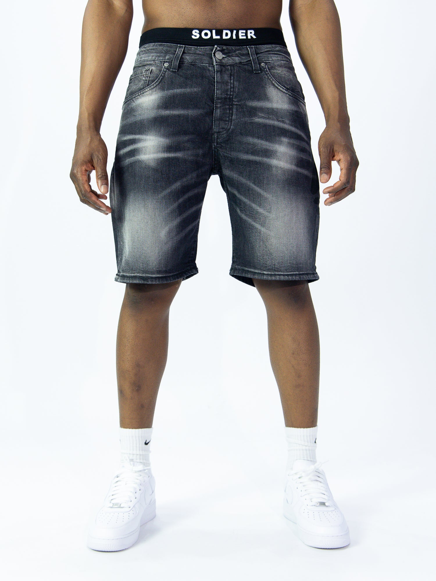 SOLDIER Bermuda Jeans In Denim Grigio Cemento