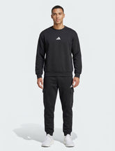 ADIDAS Tuta Nera Con Logo Centrale Bianco