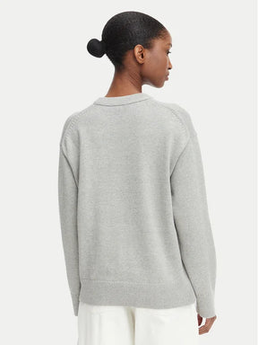 CALVIN KLEIN Maglioncino Donna In Cotone Con Scritta Frontale Grigio FW