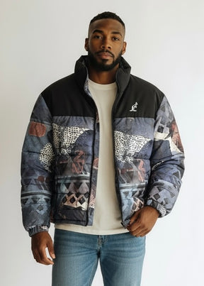 AUSTRALIAN Giubbotto Piumino Invernale Fantasia Blu