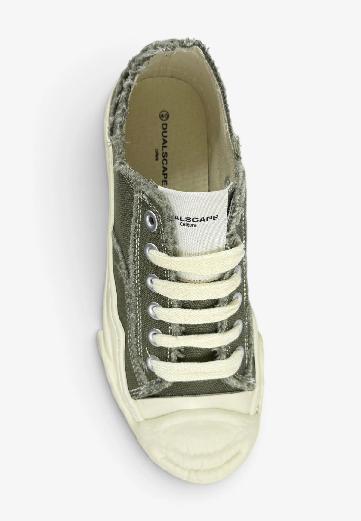 DUALSCAPE Sneakers In Tela Verde Militare/Panna