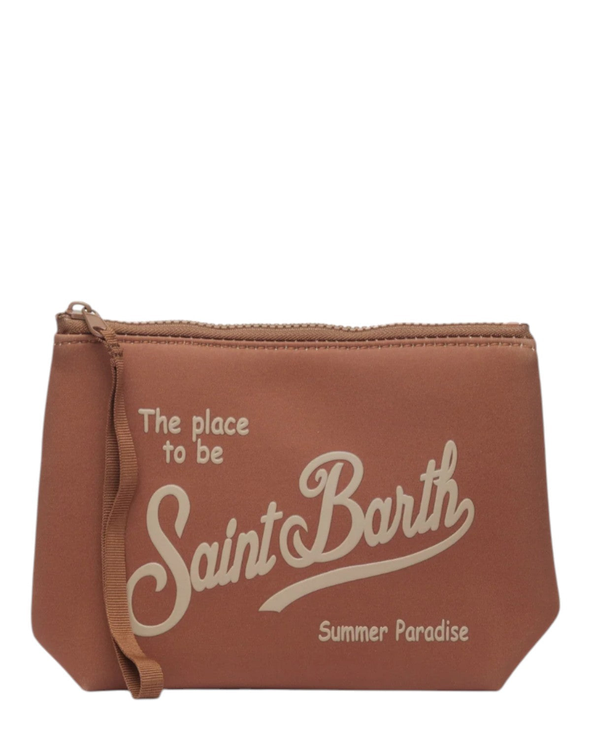 SAINT BARTH Pochette Aline In Nylon Marrone