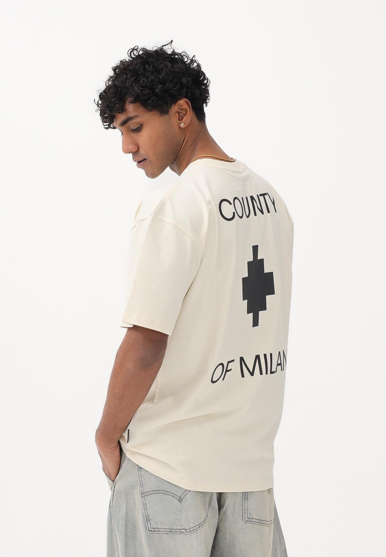 COUNTY OF MILAN Marcelo Burlon T-Shirt Stampa Retro Beige