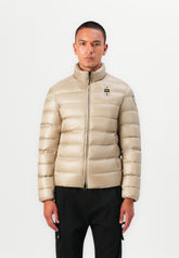 BLAUER Giubbotto Uomo Piumino Invernale Fasciato Senza Cappuccio Beige