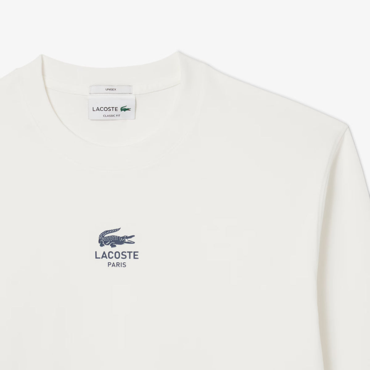 LACOSTE T-Shirt manica lunga Scritta Lacoste Paris Bianca