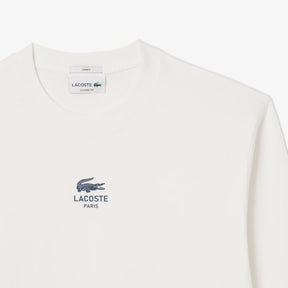LACOSTE T-Shirt manica lunga Scritta Lacoste Paris Bianca