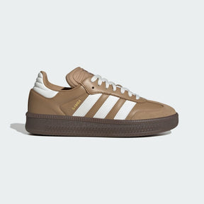 ADIDAS Samba XLG Uomo Sneakers In Pelle Con Camoscio Sulla Punta Con Suola In Gomma A Contrasto Marrone Con Strisce Beige