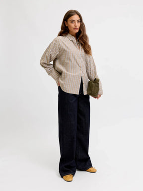 JJXX Donna Jxcaro Camicia A Quadri beige  AW26
