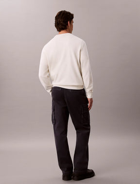 CALVIN KLEIN Maglioncino Bianco Logo Piccolo Nero FW