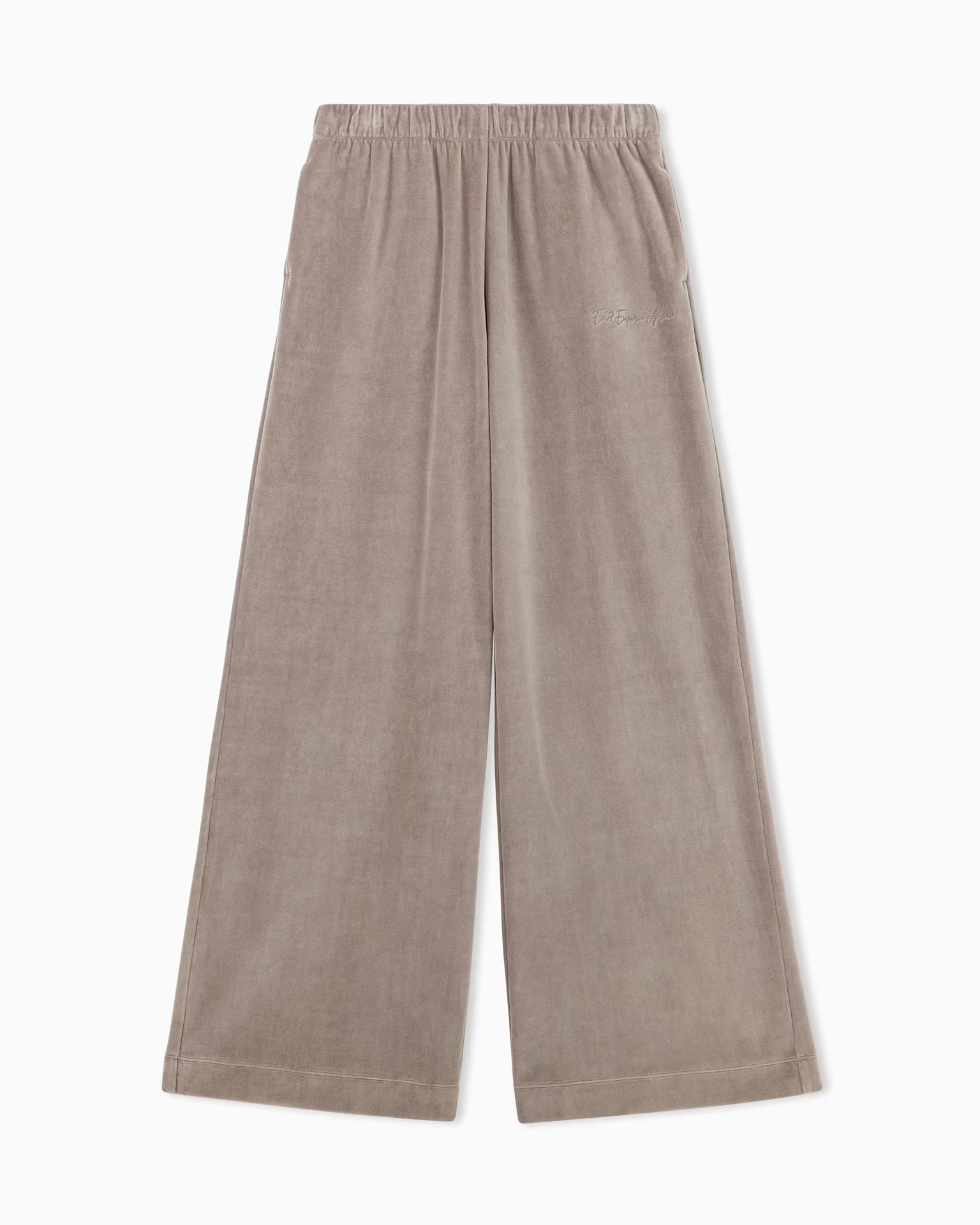 EMPORIO ARMANI Tuta Completa Con Zip e Cappuccio In Velluto Donna Beige Chiaro