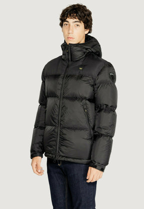 BLAUER Giubbotto Uomo Invernale Con Scritta Sul Cappuccio Nero