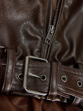 JJXX JXZARIA GIUBBOTTO IN PELLE MARRONE