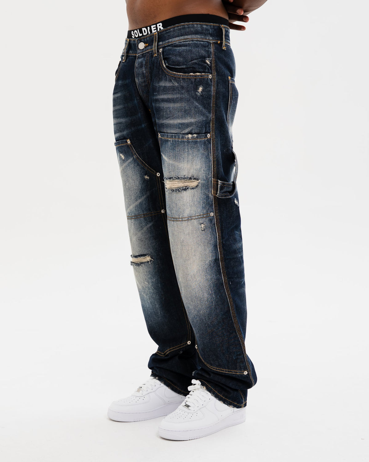 SOLDIER Jeans Baggy Carpenter Made in Italy Blu