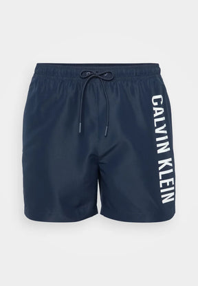 Calvin Klein Costume Da Bagno Con Scritta Verticale Blu/Bianco