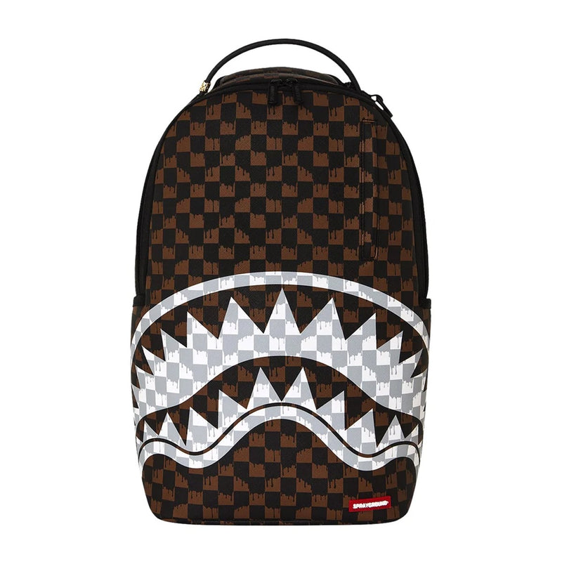 SPRAYGROUND Zaino Brown ad Cream Drip Check Limited Edition Marrone/Bianco
