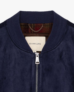 GIANNI LUPO Giacca In Ecopelle Effetto Camoscio Blu 26/27