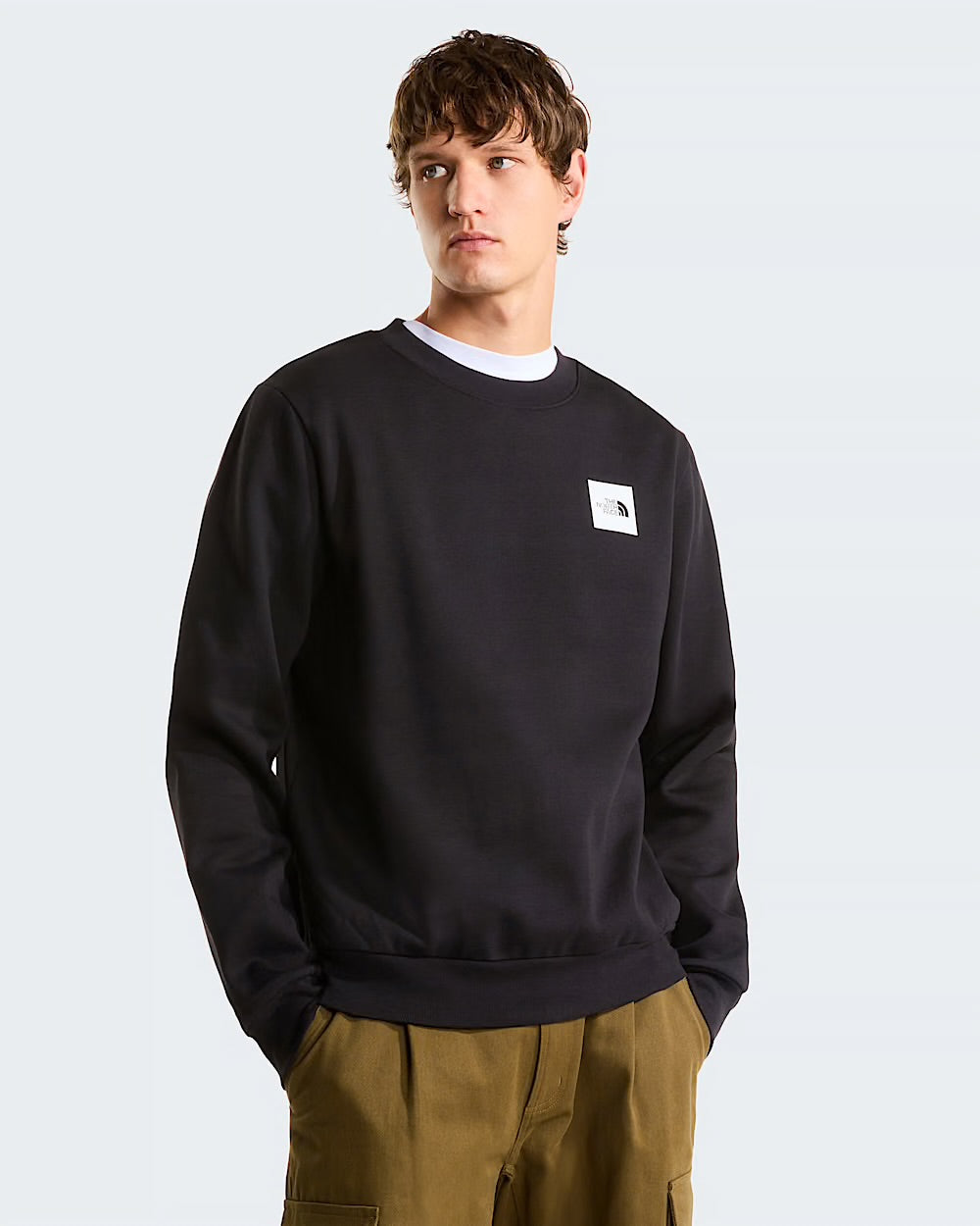 THE NORTH FACE Felpa Girocollo Con Logo Quadrato Nero/Bianco