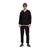 PUMA Tuta In Cotone Garzato Con Zip e cappuccio Nera