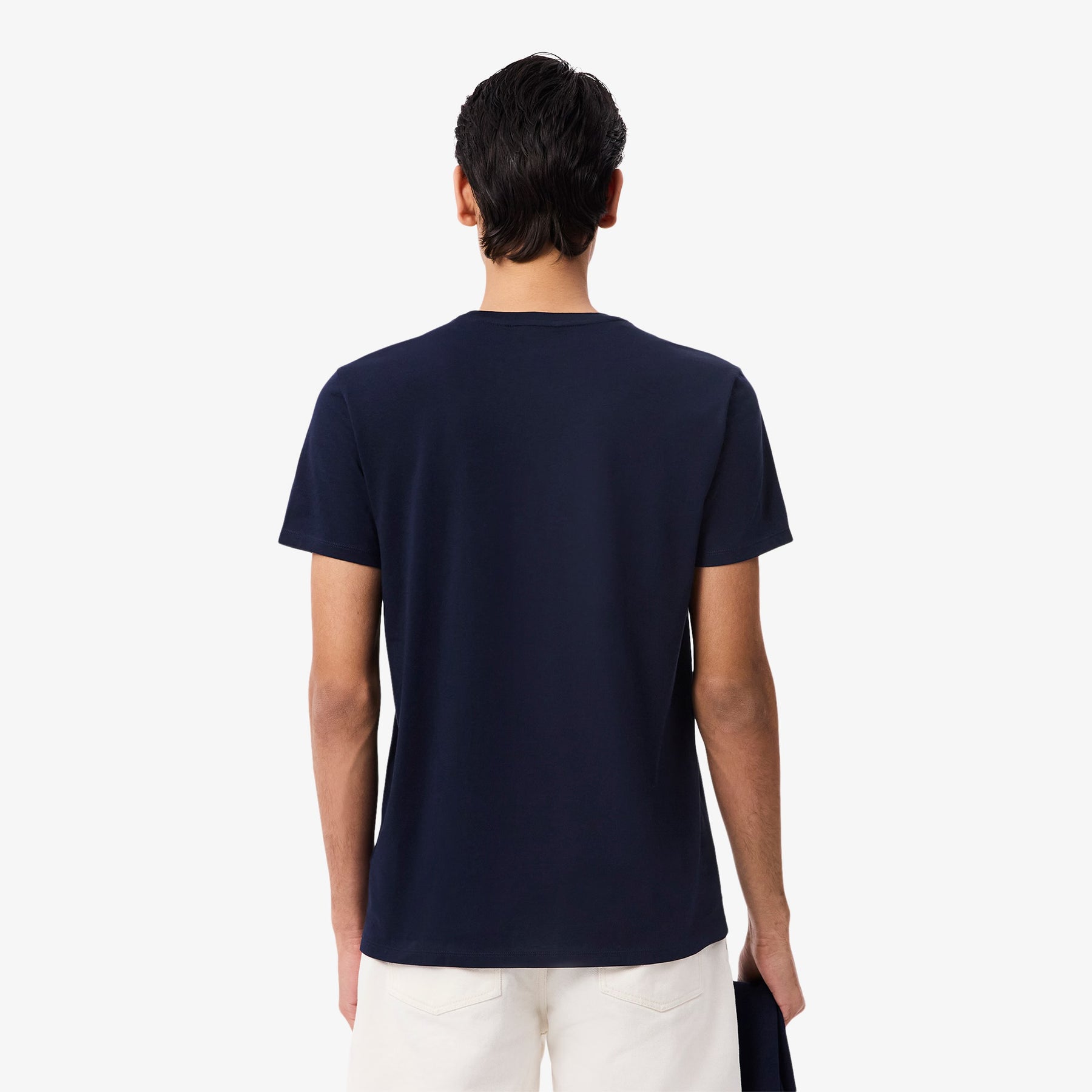 LACOSTE T-Shirt Basic In Cotone Pima Blu