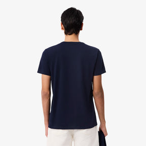 LACOSTE T-Shirt Basic In Cotone Pima Blu