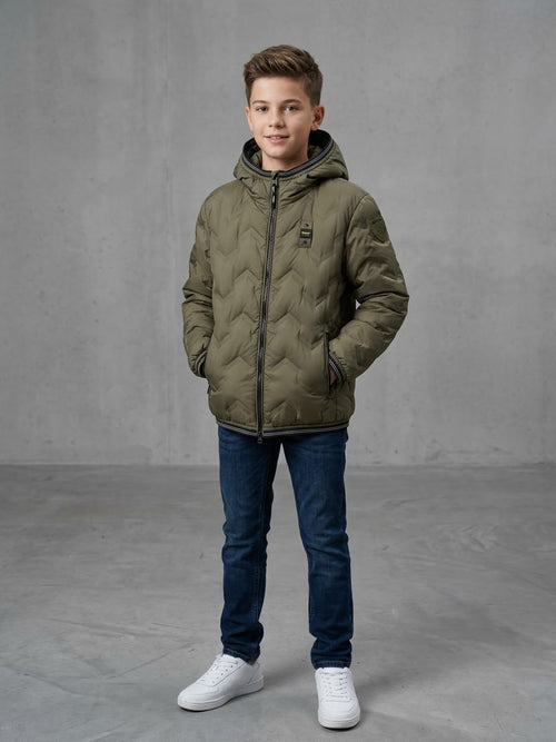 BLAUER Giubbotto Pier Junior Con Cappuccio Bambino Verde