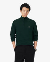 LACOSTE Pullover A Collo Alto Con Zip Mezzo Collo Verde Bottiglia