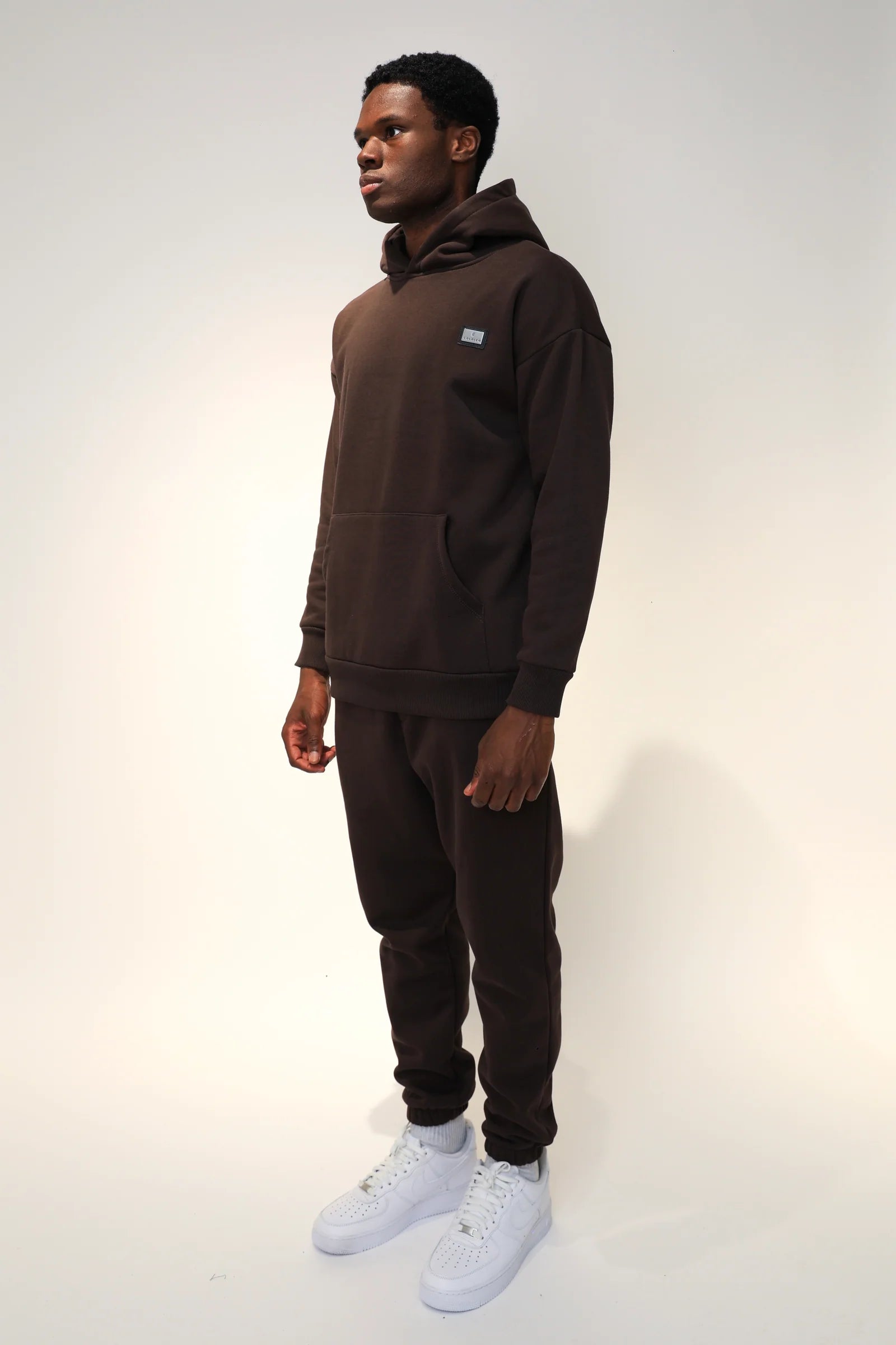 SOLDIER Tuta Felpata Con Cappuccio Marrone