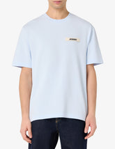 JACQUEMUS T-Shirt In Cotone Con Logo In Rilievo Azzurra