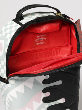 SPRAYGROUND Zaino In Cotone Saffiano a Scacchi Nero/Grigio