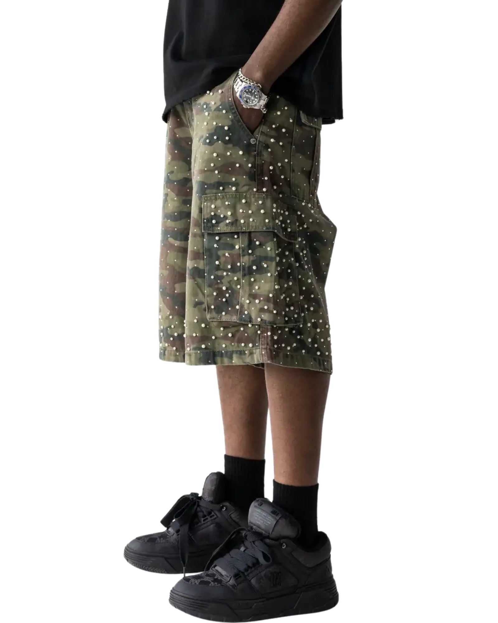 BLACK ISLAND Bermuda Jeans Camo