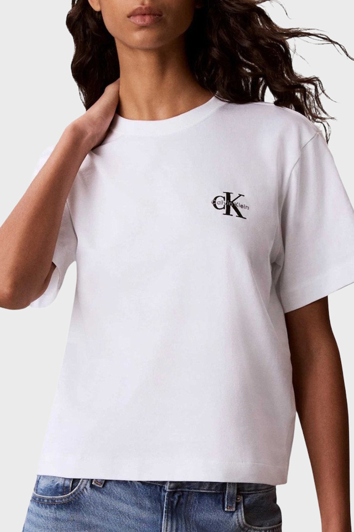 CALVIN KLEIN T-Shirt Con Stampa Logo Bianca